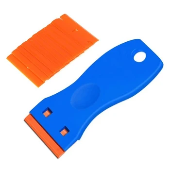 Инструменты для скребка пластмасс с 10 шт. Скребок для удаления пластиковых наклеек для наклеек, этикеток, отличительных знаков F19A