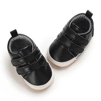 Яркая детская обувь: Кожаные туфли для новорожденного мальчика на нескользящей резиновой подошве (0-18 месяцев)