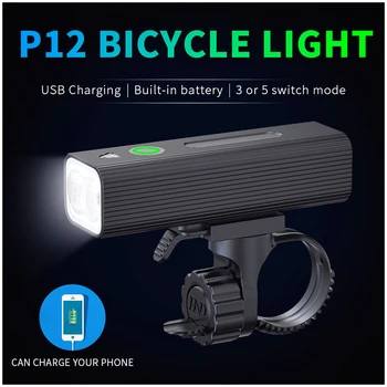 Велосипедный фонарь водонепроницаемый USB-зарядка светодиодная фара для велосипеда Power Bank алюминиевый сверхлегкий MTB передний фонарь велосипедный фонарик
