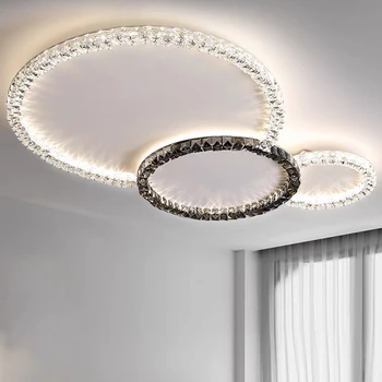 Легкие Роскошные хрустальные потолочные светильники, светодиодная люстра, люстра для внутреннего освещения гостиной, лампа для спальни