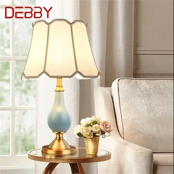 Керамические настольные лампы DEBBY, латунь, современный роскошный тканевый настольный светильник, домашний декор для гостиной, столовой, спальни