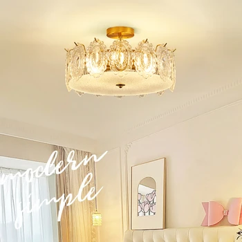 Роскошная лампа для главной спальни, Новая современная минималистичная люстра для гостиной, хрустальный потолочный светильник, французская лампа